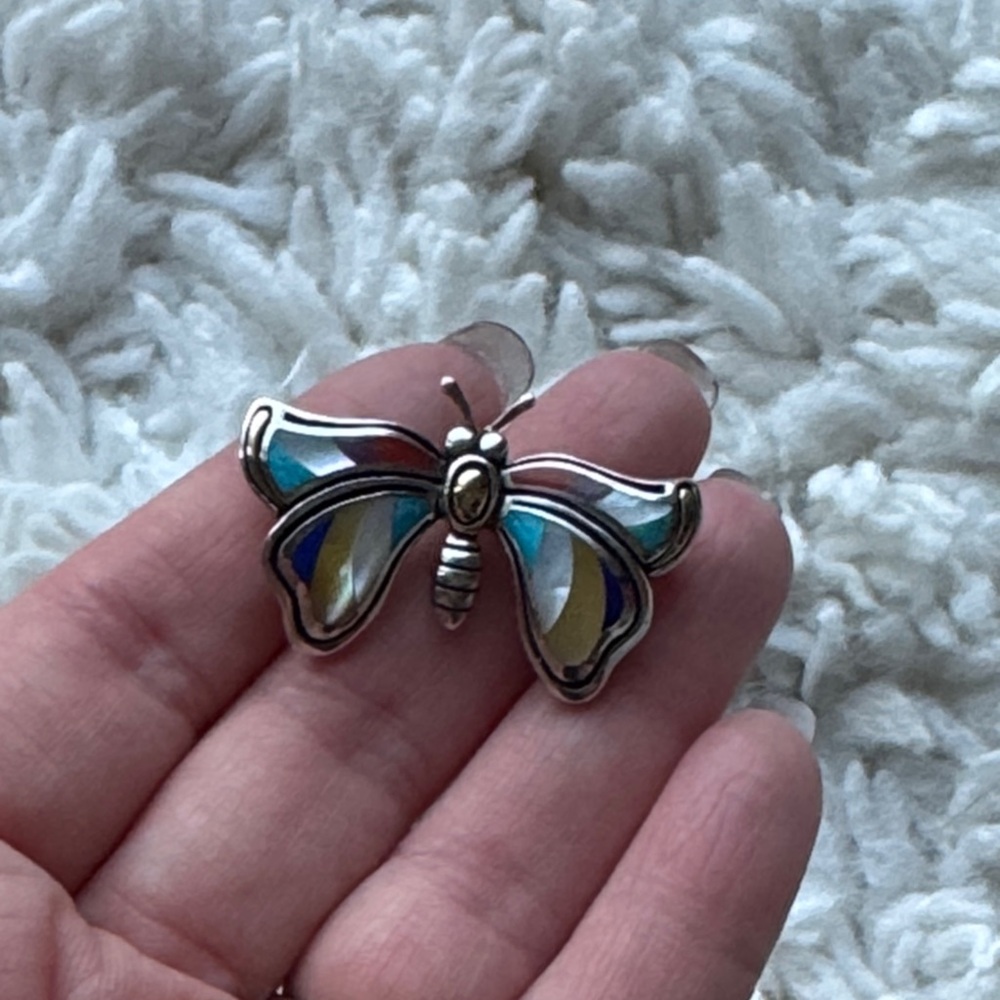 Eric Grossbardt Inlay‎ Butterfly Brooch